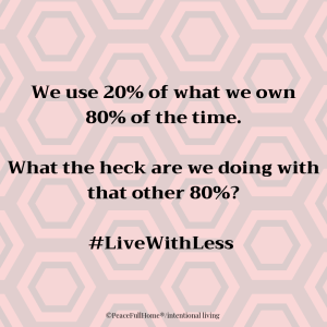 We use 20% of what we own80% of the time.What the heck are we doing with that other 80%?#LiveWithLess